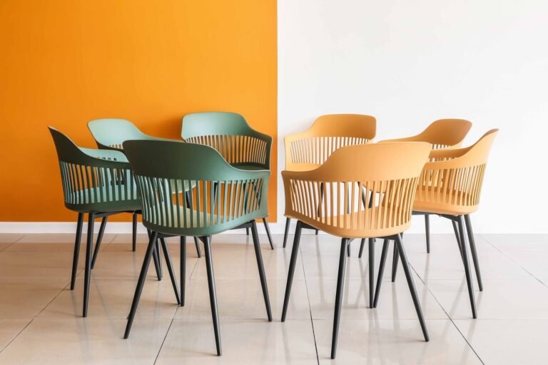 empty chairs prepared for group therapy in psychologist's office